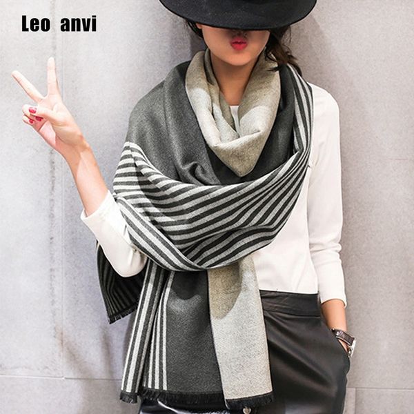 leo anvi brand women scarf winter fashion bandana cachecol feminino warm cashmere shawl luxury stripe poncho femme pashmina y200103, Blue;gray
leo anvi brand women scarf winter fashion bandana cachecol feminino warm cashmere shawl luxury stripe poncho femme pashmina y200103, Blue;gray