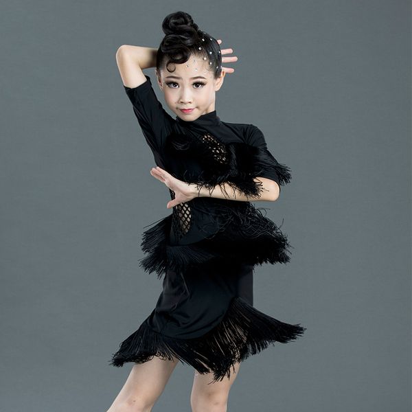 new children latin dance dress 2020 new spring autumn girls competition performance fringe dress backless tassel, Black;red
new children latin dance dress 2020 new spring autumn girls competition performance fringe dress backless tassel, Black;red