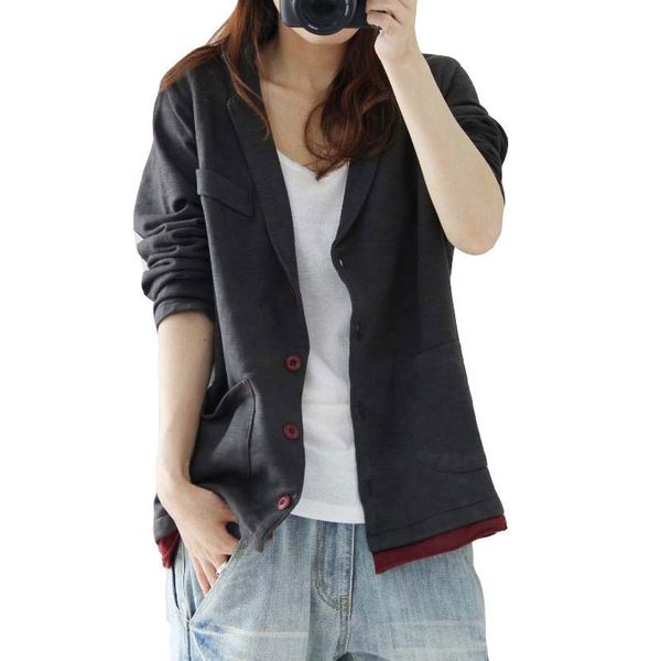 new casual knit blazer mujer spring outerwear women suit jacket loose large size ladies single-breasted short coat f726 201114, White;black
new casual knit blazer mujer spring outerwear women suit jacket loose large size ladies single-breasted short coat f726 201114, White;black