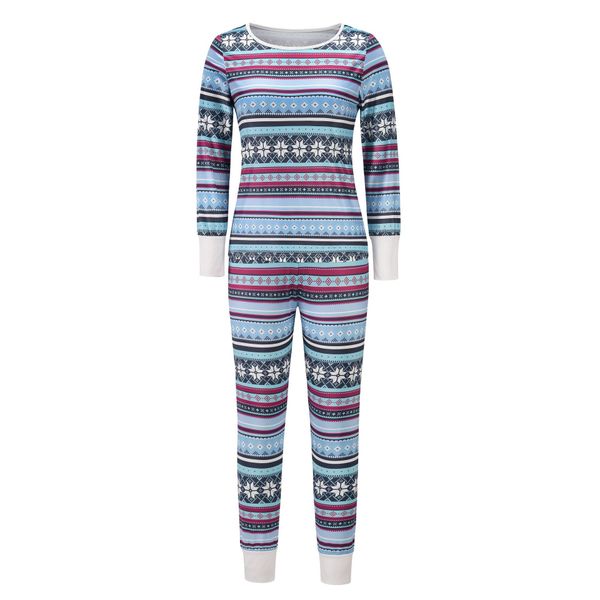 christmas holiday printed homewear 2020 autumn and winter round neck long-sleeved trousers two-piece suit available for europe and ameri, White