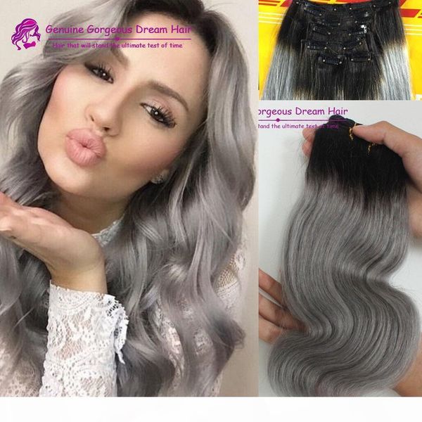 ombre 1b grey clip in human hair extensions #1b grey boby wave ombre human hair extensions, Black;brown
ombre 1b grey clip in human hair extensions #1b grey boby wave ombre human hair extensions, Black;brown