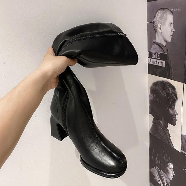 2020 new winter knee high boots women's shoes cow leather thick high heel platform round toe riding boots bottes femme1, Black
2020 new winter knee high boots women's shoes cow leather thick high heel platform round toe riding boots bottes femme1, Black