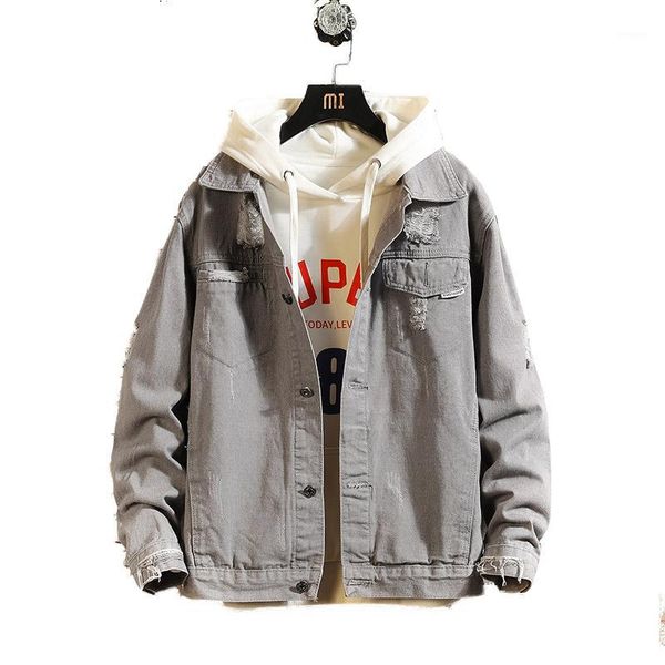 2020 men denim jacket hip hop retro denim jacket street casual pilot harajuku baseball coat male hole slim grey jeans1, Black;brown
2020 men denim jacket hip hop retro denim jacket street casual pilot harajuku baseball coat male hole slim grey jeans1, Black;brown