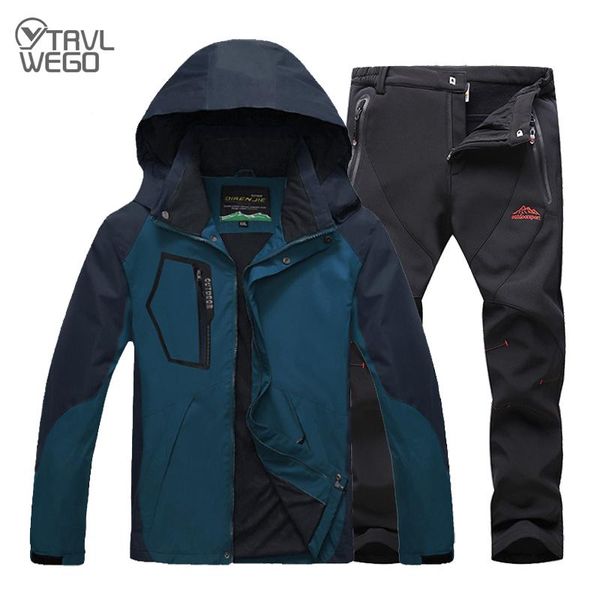 trvlwego outdoor hiking camping suit men windproof waterproof jacket&fleece pants thermal autumn sports trekking travel clothes, Blue;black
trvlwego outdoor hiking camping suit men windproof waterproof jacket&fleece pants thermal autumn sports trekking travel clothes, Blue;black