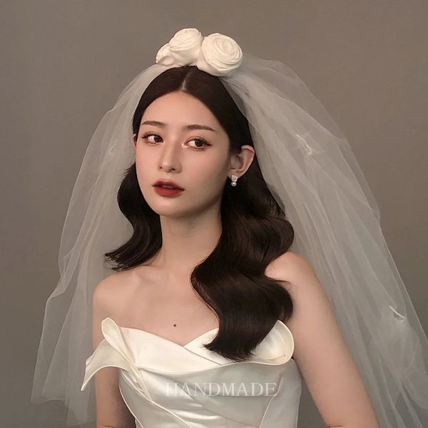 vintage wedding veil ivory bridal veils tulle with hand made flowers wedding accessories, Black
vintage wedding veil ivory bridal veils tulle with hand made flowers wedding accessories, Black