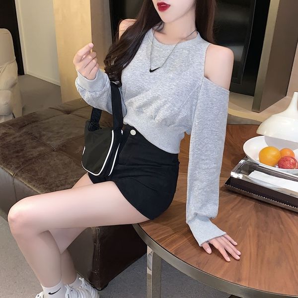 y5fa9 slim sexythe-shoulder long-sleeved short 2020 2020 shirt western style design knitted for women sense sexythe-shoulder long-sleeved sw, Black
y5fa9 slim sexythe-shoulder long-sleeved short 2020 2020 shirt western style design knitted for women sense sexythe-shoulder long-sleeved sw, Black