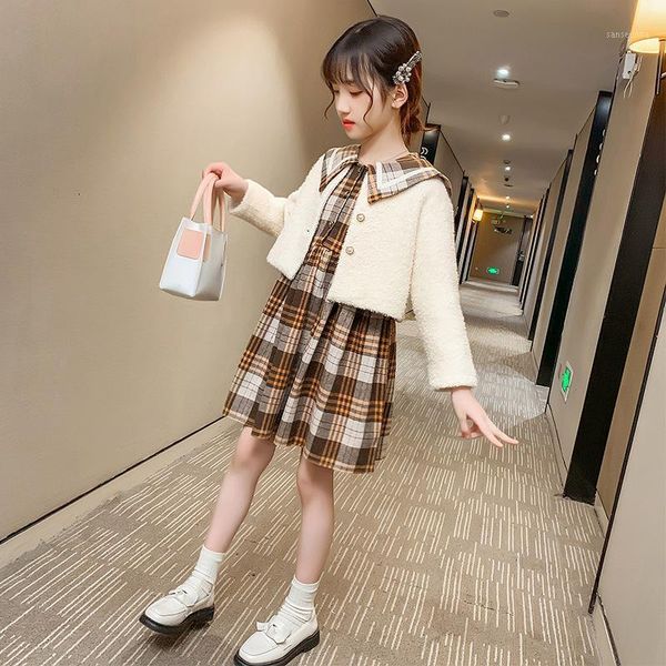 fashion spring autumn warm girls suit cotton coat+ dress 2pcs/sets teenage children's school clothing kids party, White
fashion spring autumn warm girls suit cotton coat+ dress 2pcs/sets teenage children's school clothing kids party, White