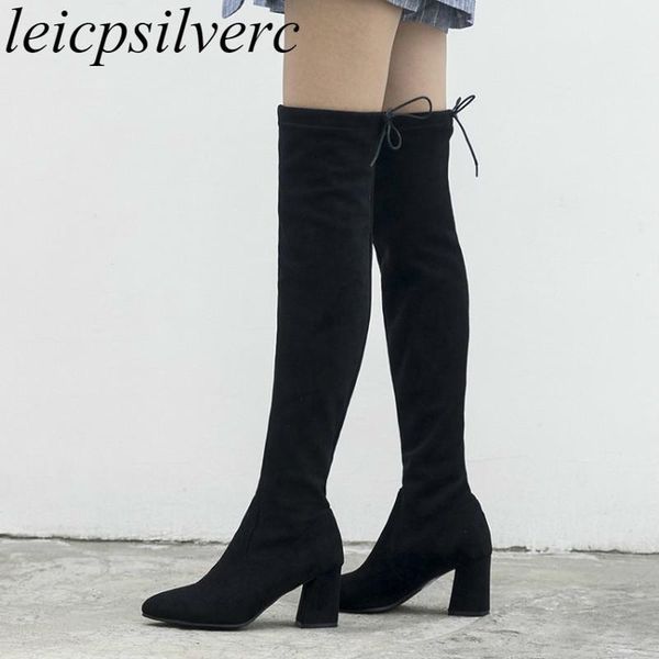 boots women's autumn winter high heel pointed toe over-the knee lace up flock motorcycle thick 2021 fashion, Black
boots women's autumn winter high heel pointed toe over-the knee lace up flock motorcycle thick 2021 fashion, Black