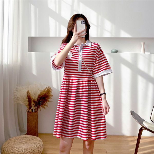 women's dress, cotton slim dress, striped fashion breastfeeding dress, lapel fashion dress for pregnant women, plus size lapel striped, White;black
women's dress, cotton slim dress, striped fashion breastfeeding dress, lapel fashion dress for pregnant women, plus size lapel striped, White;black