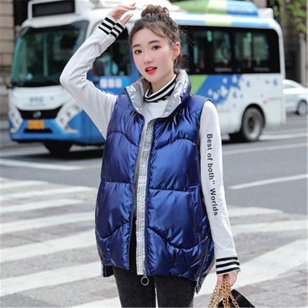 2021 new autumn and winter women's sleeveless vest short loose wild down cotton jacket lady clothes fashion female waistcoat, Black;white
2021 new autumn and winter women's sleeveless vest short loose wild down cotton jacket lady clothes fashion female waistcoat, Black;white