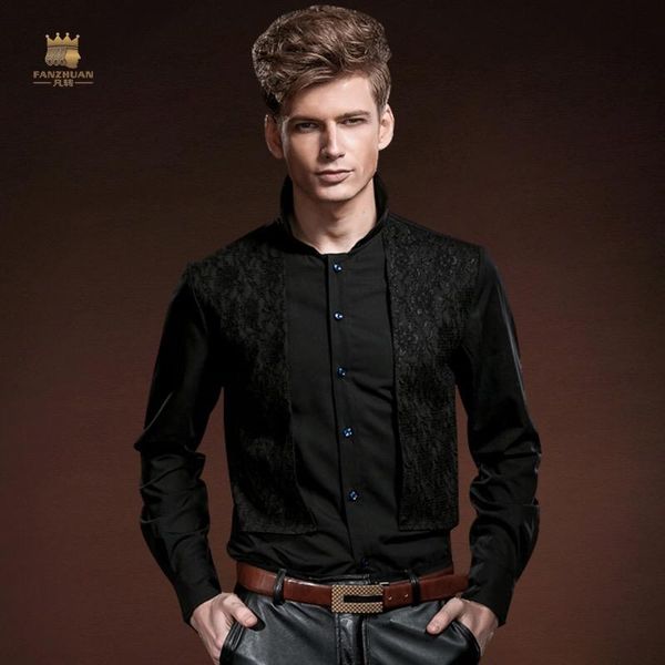 fanzhuan new fashion casual black men's male court's spring lace shirt false two mens black shirt 14204 on sale, White;black
fanzhuan new fashion casual black men's male court's spring lace shirt false two mens black shirt 14204 on sale, White;black
