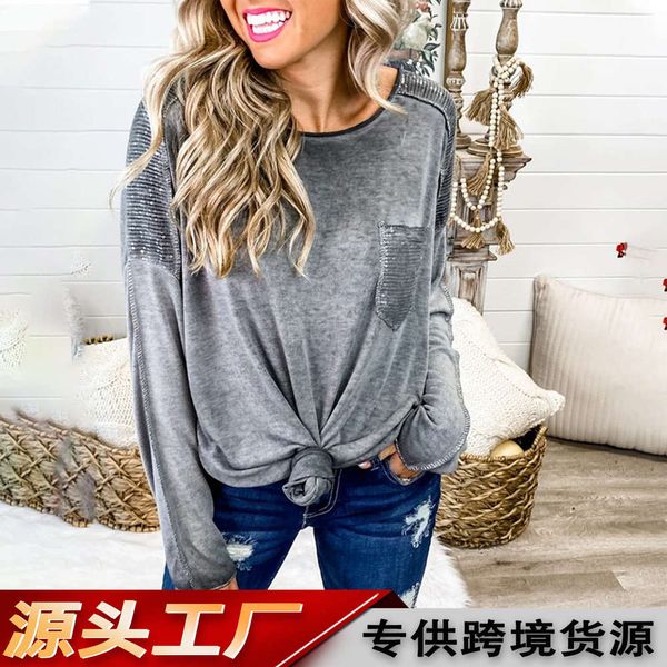 new popular fashion loose sequin women's sweater in autumn and winter 2020, White