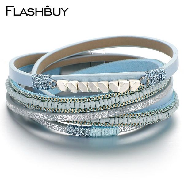 flashbuy fashion vintage beads mulitilayer leather bracelets for women simple trendy shining wrap bracelets party female bangles jllsiy, Golden;silver
flashbuy fashion vintage beads mulitilayer leather bracelets for women simple trendy shining wrap bracelets party female bangles jllsiy, Golden;silver