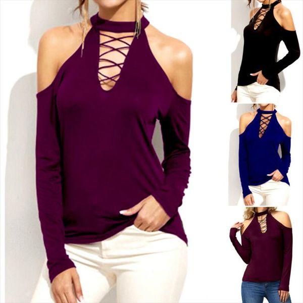 2020 fashion autumn womens t shirts casual choker neck solid color t shirts loose cold shoulder long sleeve, White
2020 fashion autumn womens t shirts casual choker neck solid color t shirts loose cold shoulder long sleeve, White