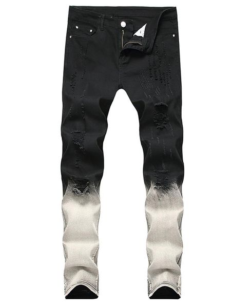 men pants long stretch men's knee holes brand cool denim jeans hole new jeans black and gray full color matching, Blue
men pants long stretch men's knee holes brand cool denim jeans hole new jeans black and gray full color matching, Blue