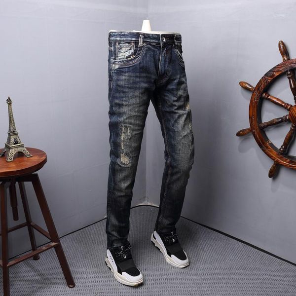 fashion streetwear men jeans retro wash ripped jeans men denim pants italian style patchwork vintage designer1, Blue
fashion streetwear men jeans retro wash ripped jeans men denim pants italian style patchwork vintage designer1, Blue