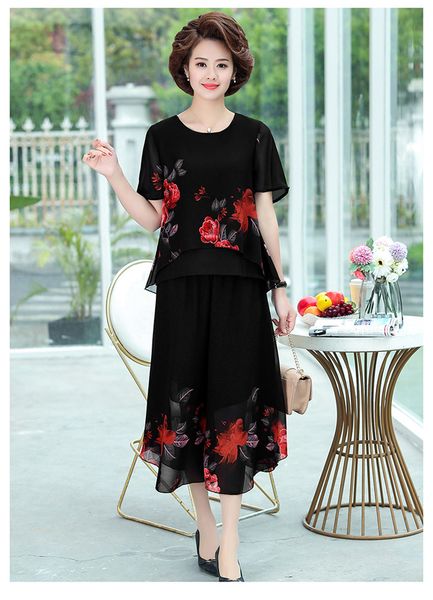 2021 new summer women set new chiffon printed short-sleeved t-shirt wide-leg pants two-piece middle-aged clothes female suit jf8o, White
2021 new summer women set new chiffon printed short-sleeved t-shirt wide-leg pants two-piece middle-aged clothes female suit jf8o, White