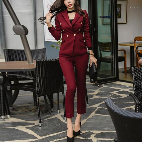 2021 new spring wine red slim style women pant suits slim waist buttons blazer jacket & pencil pant style women set1, White
2021 new spring wine red slim style women pant suits slim waist buttons blazer jacket & pencil pant style women set1, White