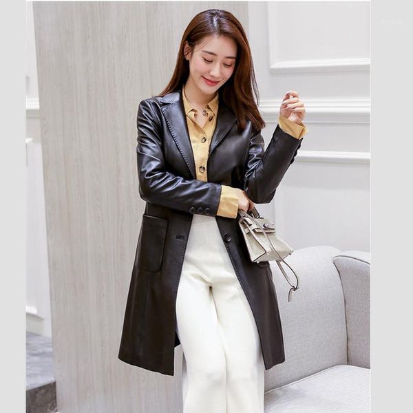 women's new fashion real leather jacket 100% sheepskin trench coats medium long slim windbreaker plus size brand quality1, Black
women's new fashion real leather jacket 100% sheepskin trench coats medium long slim windbreaker plus size brand quality1, Black