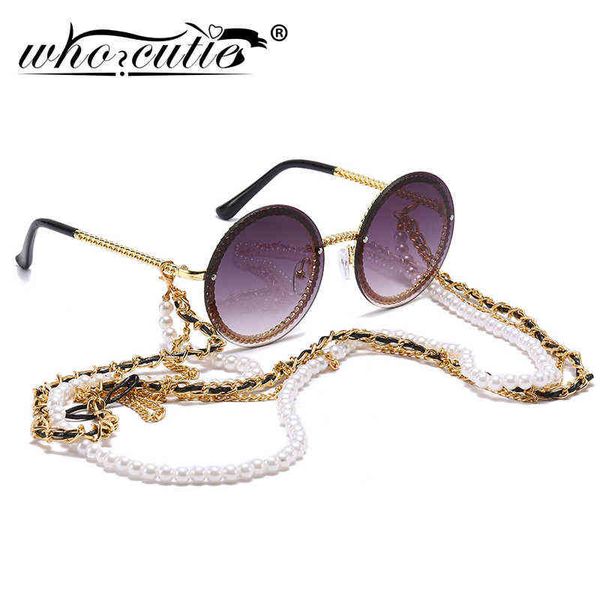 sunglasses vintage round women with pearl chain accessory 2019 luxury brand design retro gold frame sun glasses female shades 220312, White;black
sunglasses vintage round women with pearl chain accessory 2019 luxury brand design retro gold frame sun glasses female shades 220312, White;black
