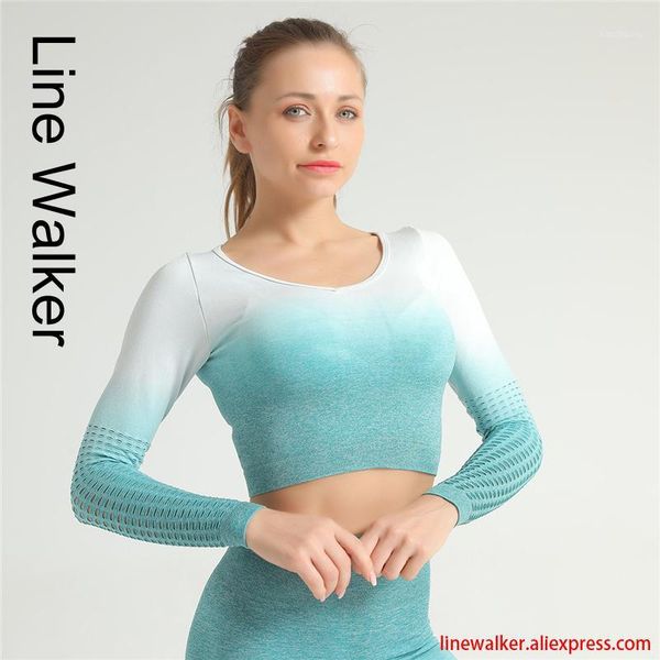 yoga outfits gradient ramp shirt hollow out gym long sleeve sport tee fitness women round neck t-shirt active wear workout clothing1, White;red
yoga outfits gradient ramp shirt hollow out gym long sleeve sport tee fitness women round neck t-shirt active wear workout clothing1, White;red