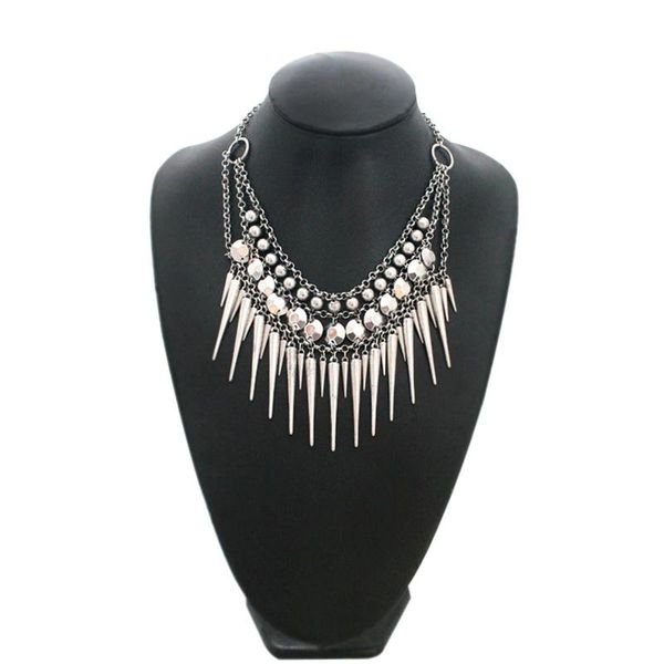 retro exaggerated necklace geometric conical fringe necklace short choker, Golden;silver
retro exaggerated necklace geometric conical fringe necklace short choker, Golden;silver