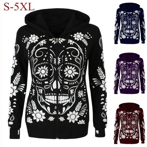 women's fashion long sleeve skull print sweatshirts hoodies autumn coats harajuku hip hop hooded jacket men clothes oversized 201028, Black
women's fashion long sleeve skull print sweatshirts hoodies autumn coats harajuku hip hop hooded jacket men clothes oversized 201028, Black