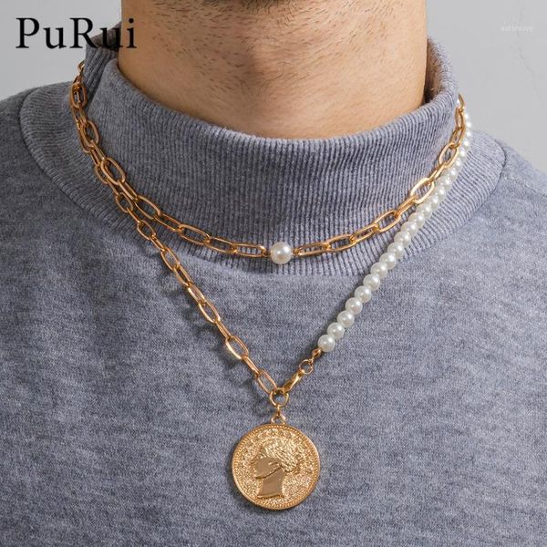 trendy asymmetric portrait coin pendant necklace women men boho multilayer pearl necklaces geometric choker bijoux goth jewelry1, Golden;silver
trendy asymmetric portrait coin pendant necklace women men boho multilayer pearl necklaces geometric choker bijoux goth jewelry1, Golden;silver
