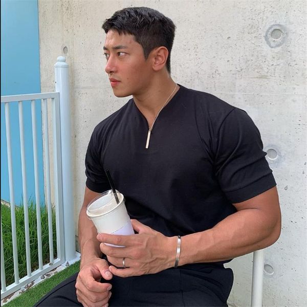 casual short sleeves t shirt men gyms fitness t-shirt male training workout cotton slim tees new white fashion clothes, White;black
casual short sleeves t shirt men gyms fitness t-shirt male training workout cotton slim tees new white fashion clothes, White;black