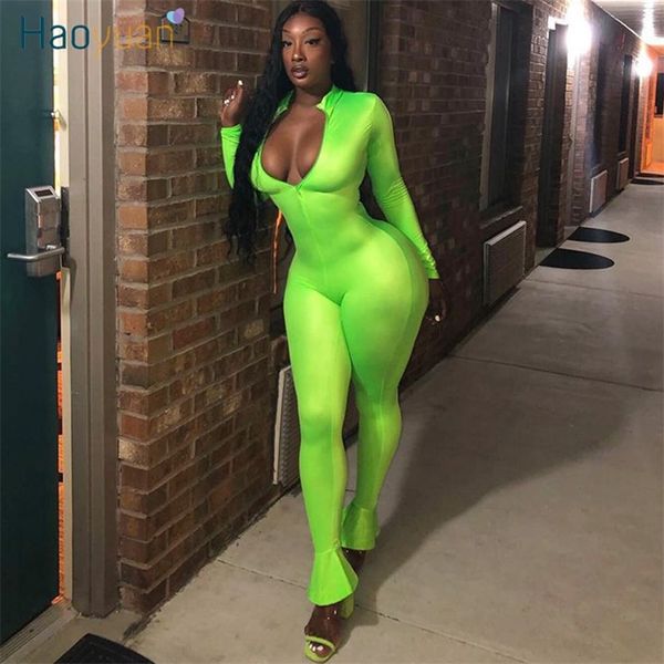 haoyuan bodycon jumpsuit women rave clothes zip up long sleeve neon body overalls one piece ruffle club rompers jumpsuit t200509, Black;white
haoyuan bodycon jumpsuit women rave clothes zip up long sleeve neon body overalls one piece ruffle club rompers jumpsuit t200509, Black;white