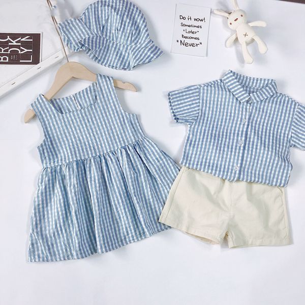 family matching clothes summer toddler girls dress sister brother family look clothes outfits plaid baby boys girls clothes set lj201111, Blue
family matching clothes summer toddler girls dress sister brother family look clothes outfits plaid baby boys girls clothes set lj201111, Blue