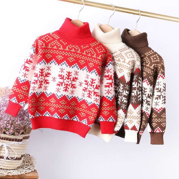 jacquard neck christmas high new year boys' and girls' thickened sweater children's double lapel bottomed t-shirt, Blue 
jacquard neck christmas high new year boys' and girls' thickened sweater children's double lapel bottomed t-shirt, Blue