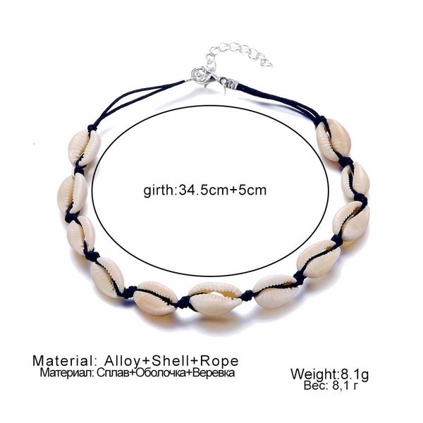 new fashion handmade rope chain natural shell necklace collar necklace seashell choker necklace for women summer beach jewelry bbyavl, Black
new fashion handmade rope chain natural shell necklace collar necklace seashell choker necklace for women summer beach jewelry bbyavl, Black