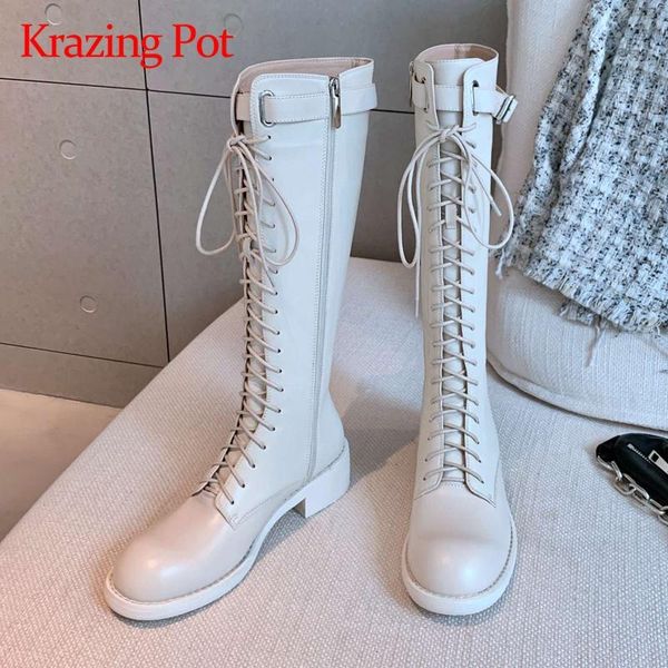 boots krazing pot 2021 winter genuine leather motorcycle handsome fashion breathable knee-high l98, Black
boots krazing pot 2021 winter genuine leather motorcycle handsome fashion breathable knee-high l98, Black