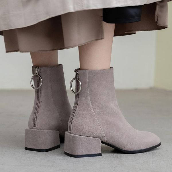 women boots cow suede ankle boots 22-24.5 cm length autumn and winter ladies female+shoes thick heel zipper booties, Black
women boots cow suede ankle boots 22-24.5 cm length autumn and winter ladies female+shoes thick heel zipper booties, Black