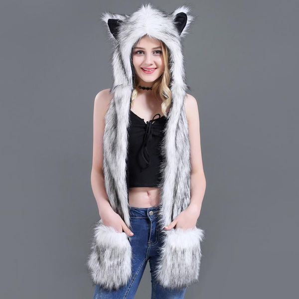 hats, scarves & gloves sets drop fashion animal warm winter faux fur hat fluffy plush cap hood scarf shawl glove dint, Blue;gray
hats, scarves & gloves sets drop fashion animal warm winter faux fur hat fluffy plush cap hood scarf shawl glove dint, Blue;gray