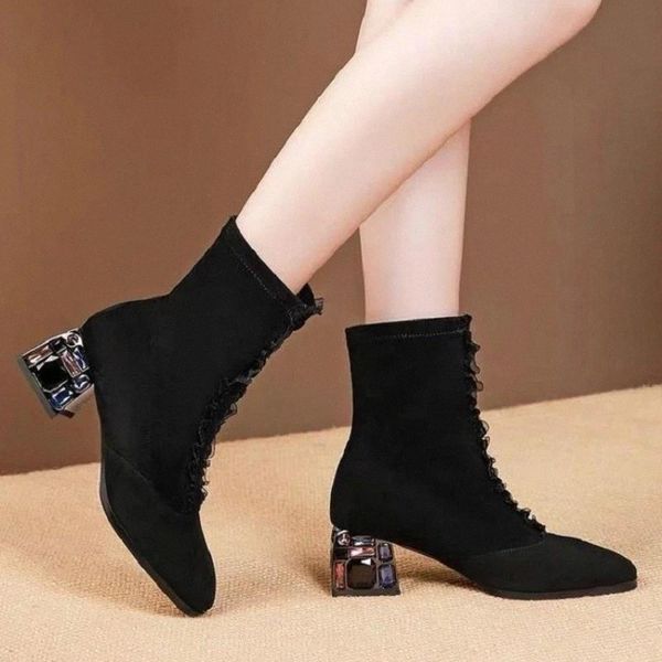 hkxn elastic boots women's high heels 2020 autumn new lace tube women's boots socks women thick heels round head t #lk8f, Black
hkxn elastic boots women's high heels 2020 autumn new lace tube women's boots socks women thick heels round head t #lk8f, Black