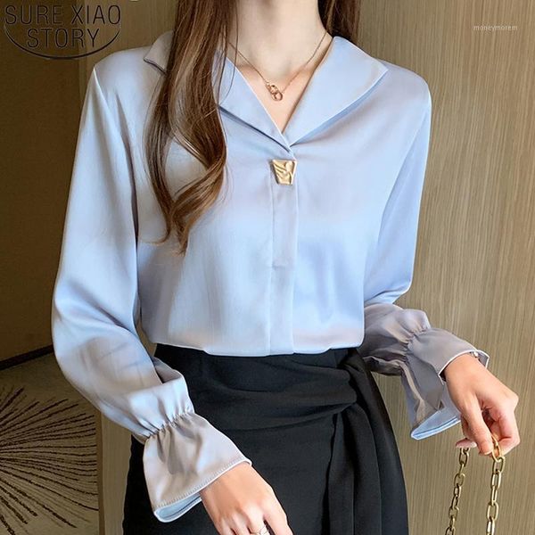 women's blouses & shirts 2021 autumn fashion korean satin women womens long sleeve solid office lady elegant loose ladies blusas 10497, White
women's blouses & shirts 2021 autumn fashion korean satin women womens long sleeve solid office lady elegant loose ladies blusas 10497, White