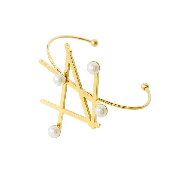 bangle fashion stainless steel cuff bracelets with pearl luxury designs gold color geometric bangles for women trendy jewelry gifts, Black
bangle fashion stainless steel cuff bracelets with pearl luxury designs gold color geometric bangles for women trendy jewelry gifts, Black