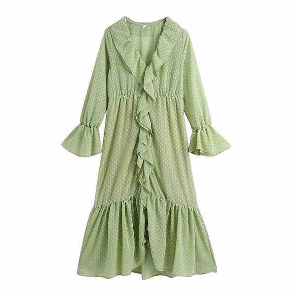 new elegant women light green polka dot 2021 fashion ladies v-neck loose sweet female chic cascading ruffles es tlyi, Black;gray
new elegant women light green polka dot 2021 fashion ladies v-neck loose sweet female chic cascading ruffles es tlyi, Black;gray