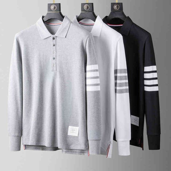 spring and autumn new tb same yarn dyed long sleeve men's t-shirt fashion lapel long sleeve polo casual top, White;black
spring and autumn new tb same yarn dyed long sleeve men's t-shirt fashion lapel long sleeve polo casual top, White;black