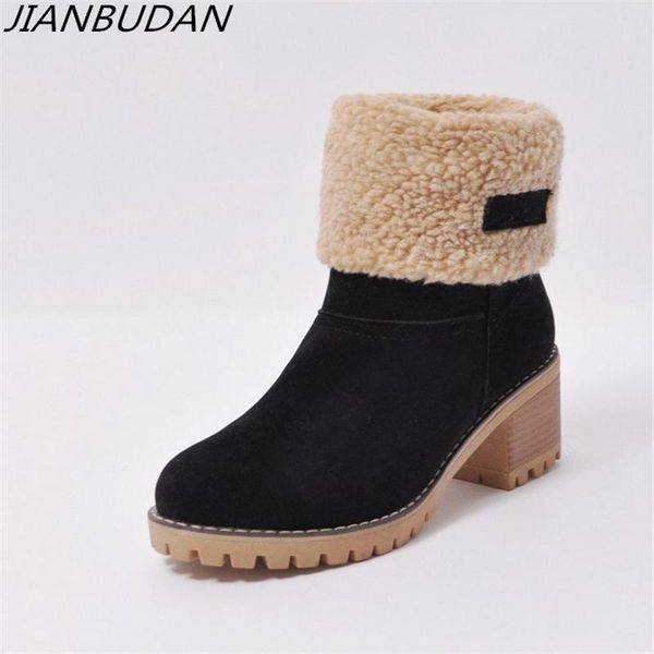 jianbudan winter warm women's snow boots suede high heel warm shoes plush fur fashion casual snow boots 34-43 size, Black
jianbudan winter warm women's snow boots suede high heel warm shoes plush fur fashion casual snow boots 34-43 size, Black
