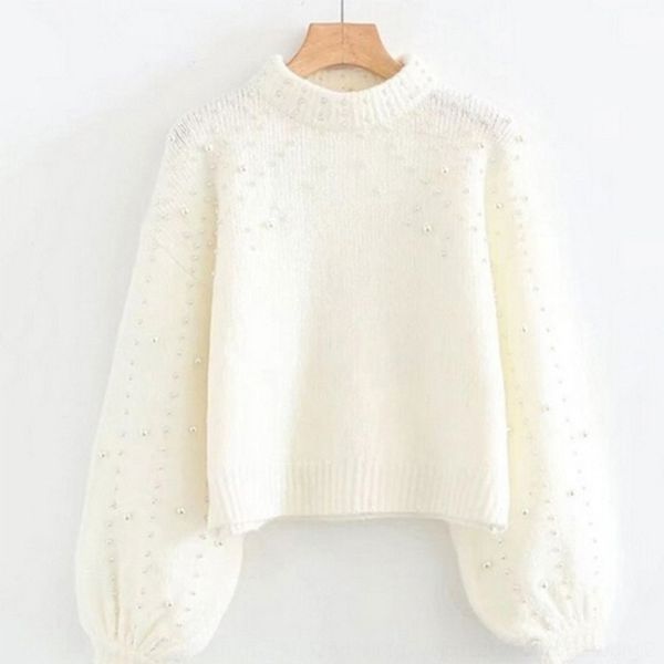 heutb pulloverpearl korean-style pullover loose women's pullover solid color short pearl collar knitted sweater for autumn and winter 2, White;black
heutb pulloverpearl korean-style pullover loose women's pullover solid color short pearl collar knitted sweater for autumn and winter 2, White;black