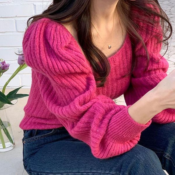 women's sweaters nomikuma korean square collar pullover sweater causal puff long sleeve knitted 2021 spring ropa de invierno mujer 6e1, White;black
women's sweaters nomikuma korean square collar pullover sweater causal puff long sleeve knitted 2021 spring ropa de invierno mujer 6e1, White;black
