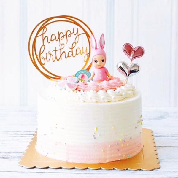 1 pcs acrylic birthday love cake flag banner er for birthday cupcake flag baby shower party wedding decoration supplies