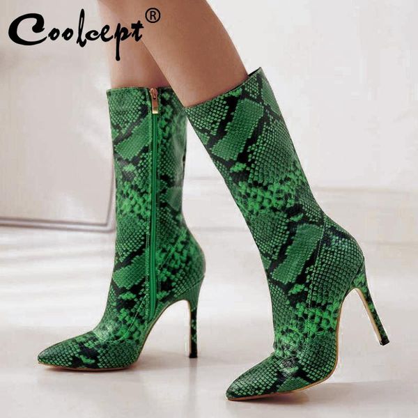 coolcept 2020 snakeskin pattern winter mid calf boots casual daily outdoor brand shoes woman botas footwear size 35-40, Black
coolcept 2020 snakeskin pattern winter mid calf boots casual daily outdoor brand shoes woman botas footwear size 35-40, Black