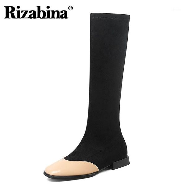 rizabina women winter knee high boots patchwork square toe women long boots fashion cool shoes daily footwear size 34-431, Black
rizabina women winter knee high boots patchwork square toe women long boots fashion cool shoes daily footwear size 34-431, Black
