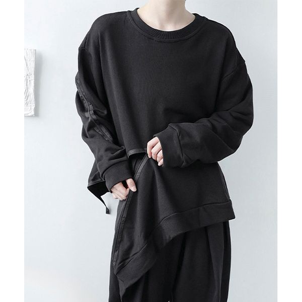 autumn fashion men's personalized men's round neck japanese fried street cover irregular loose zipper sweater ins fashion, White;black
autumn fashion men's personalized men's round neck japanese fried street cover irregular loose zipper sweater ins fashion, White;black