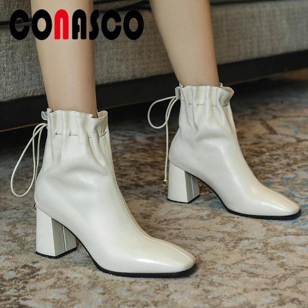 boots conasco concise elegant genuine leather women ankle square toe thick heels shoes woman autumn winter office lady, Black
boots conasco concise elegant genuine leather women ankle square toe thick heels shoes woman autumn winter office lady, Black