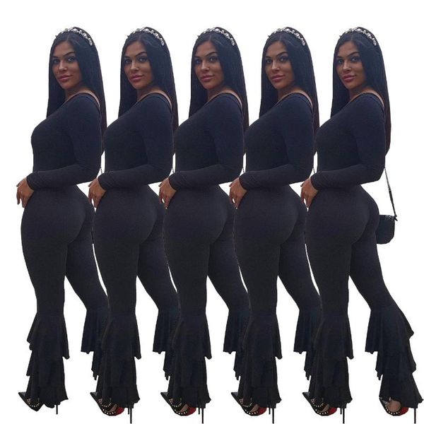 women's jumpsuits & rompers wholesale ashionsexyonepiece ladies long sleeve upper body solid color v-neck lotus leaf hem pants jumpsuit, Black;white
women's jumpsuits & rompers wholesale ashionsexyonepiece ladies long sleeve upper body solid color v-neck lotus leaf hem pants jumpsuit, Black;white